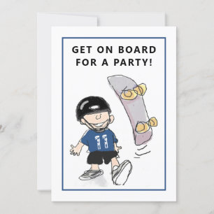 Skateboard Anniversaire Fête Invitations