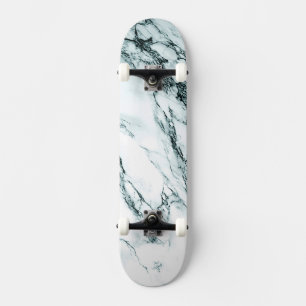 Skateboard Apparence en marbre de veine turquoise foncé