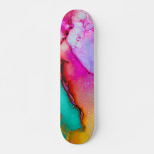 Skateboard Aquarelle Abstraite colorée