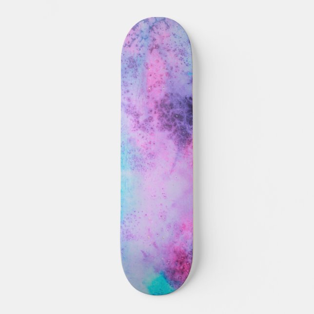 Skateboard Aquarelle Aquarelle Aquarelle Adulte Bleue Rose (Recto)