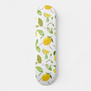 Skateboard Aquarelle Citron & Feuilles 2