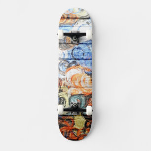 Skateboard Aquarelle colorée Bois Abstrait