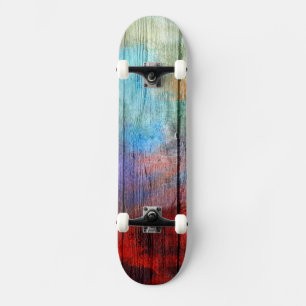 Skateboard Aquarelle colorée Bois Abstrait #2