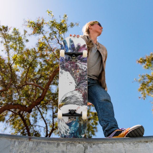 Skateboard Aquarelle de Mountain Majesty Eagle (Extérieur 1)