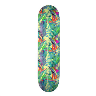 Skateboard Aquarelle Humminbirds dans la jungle