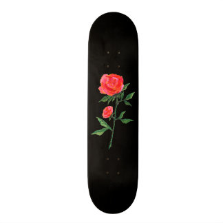 Skateboard Aquarelle rouge sur noir