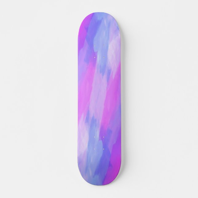 Skateboard Aquarelle Texture Abstraite en couleurs pastel (Devant)