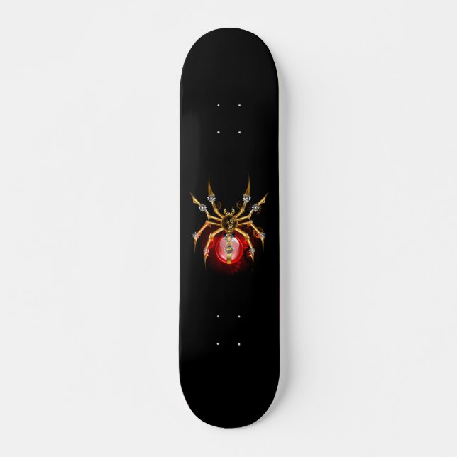 Skateboard Araignée en vapeur noire (Devant)