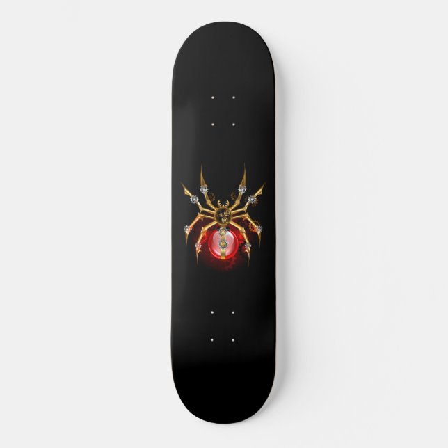Skateboard Araignée en vapeur noire (Recto)