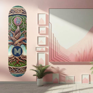Skateboard Arbre spirituel de vie Racines fantasques Art celt