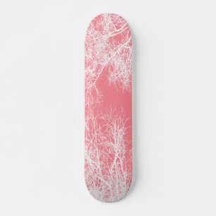 Skateboard Arbres roses et blancs
