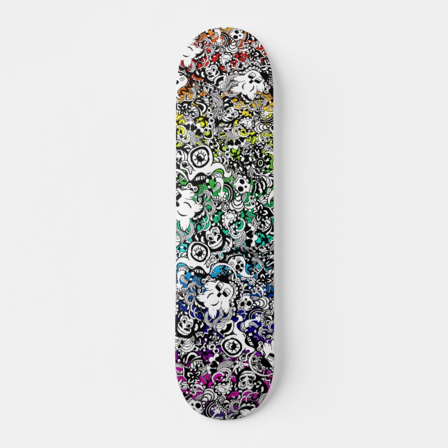 Skateboard Arc-en-ciel de planche à roulettes de créatures (Devant)