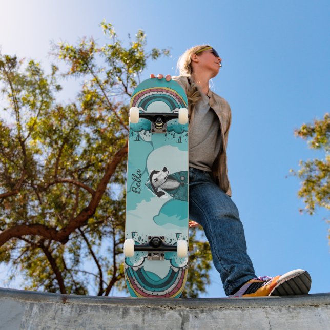 Skateboard Arc-en-ciel et chien (Extérieur 1)