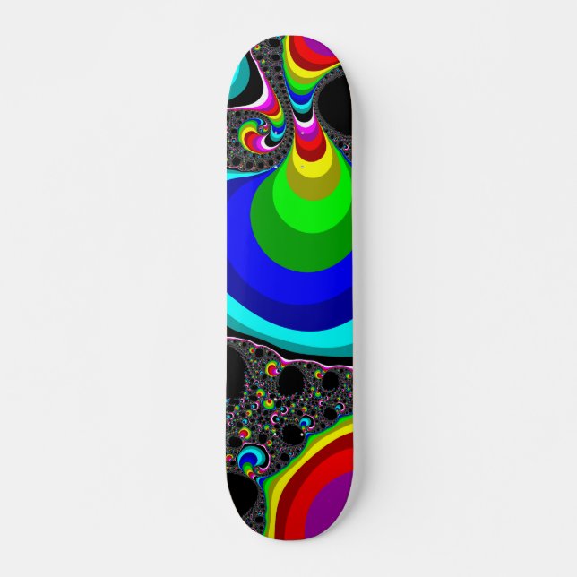Skateboard Arc-en-ciel globulaire - fractale (Devant)