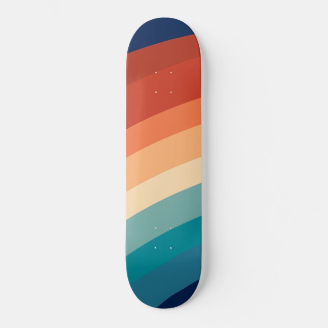 Skateboard Arc-en-ciel rétro #1 #décoration minimale #art (Recto)