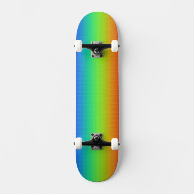 Skateboard Arc-en-ciel rouge orange jaune bleu bleu (Recto)