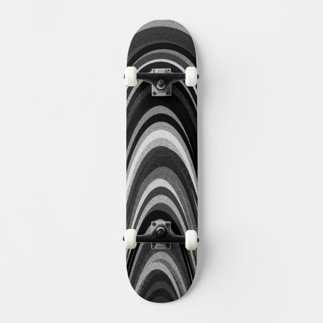 Skateboard Arcs noirs et blancs (Recto)