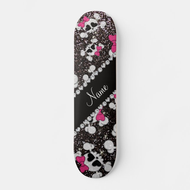 Skateboard Arcs nommés personnalisés de rose de crânes de (Recto)