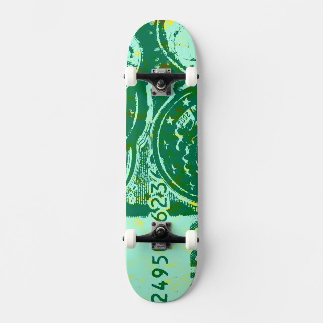 Skateboard Argent vert (Recto)