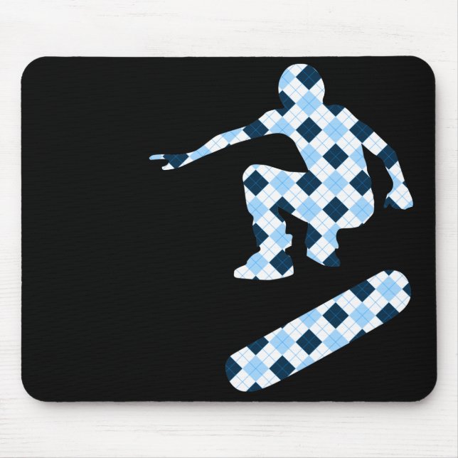 skateboard. argyle silhouettes. mouse pad (Front)