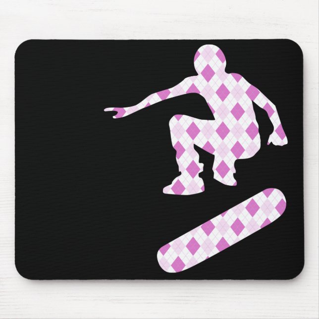 skateboard. argyle silhouettes. mouse pad (Front)