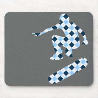 skateboard. argyle silhouettes. mouse pad