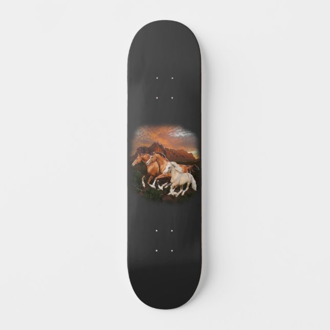 Skateboard Arizona Chevaux sauvages (Recto)