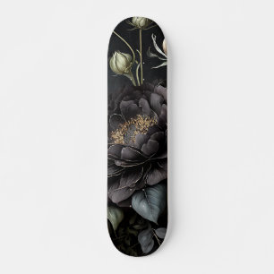 Skateboard Arrangement gothique Rose Fleur noire