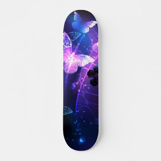 Skateboard Arrière - plan aux papillons de nuit (Devant)