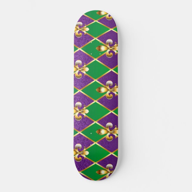 Skateboard Arrière - plan de bijoux Mardi Gras (Recto)