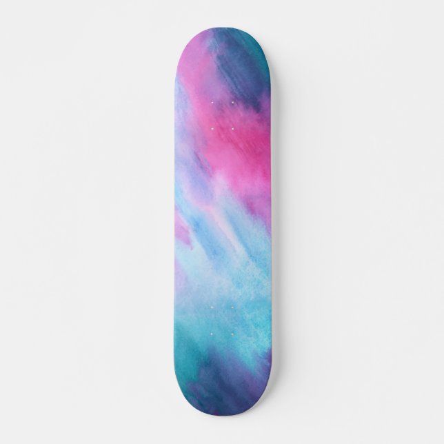 Skateboard Arrière - plan de brosse couleur aquarelle (Devant)