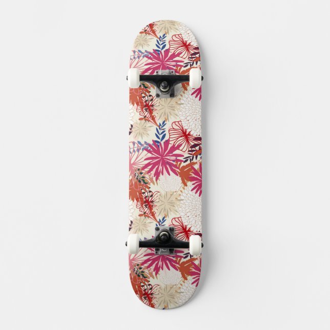 Skateboard Arrière - plan floral 3 (Recto)
