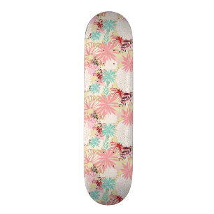 Skateboard Arrière - plan floral 4