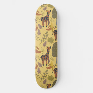Skateboard Arrière - plan jaune motif sans soudure