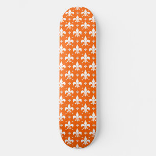 Skateboard Arrière - plan orange Fleur-de-lis Motif Design