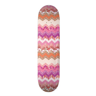 Skateboard Arrière - plan rose de zigzag