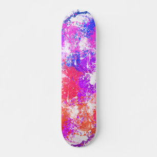 Skateboard Art Abstrait de Projection de Peinture Colorée
