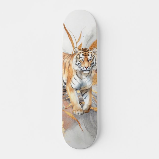 Skateboard Art Abstrait et tigre cool (Devant)