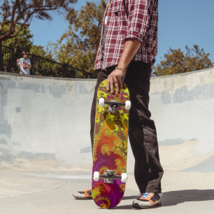 Skateboard Art abstrait funky fractal spirale vibrant voyant