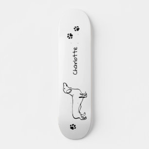 Skateboard Art Dachshund Minimaliste - Votre texte, votre sty
