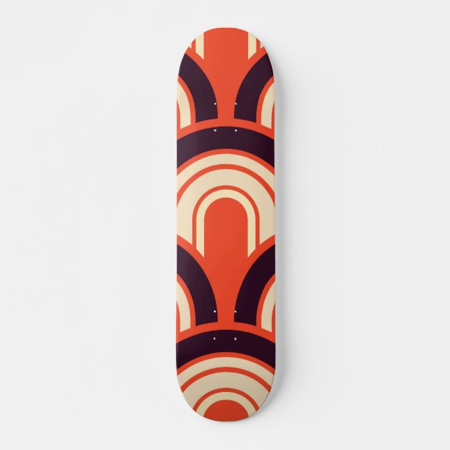 Skateboard Art Déco Cinquante Art Abstrait rétro (Devant)