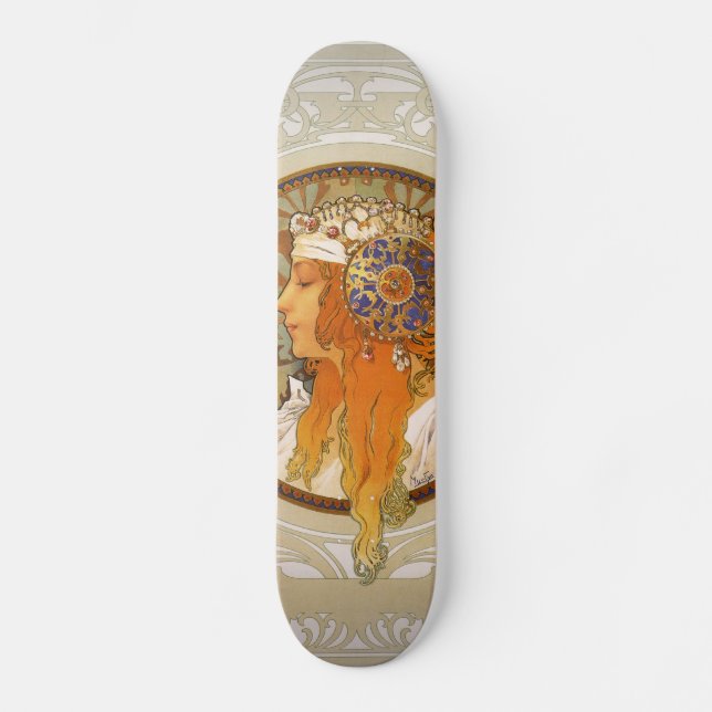 Skateboard Art déco d'Alphonse Mucha (Recto)