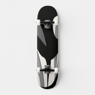 Skateboard Art en forme noir et blanc