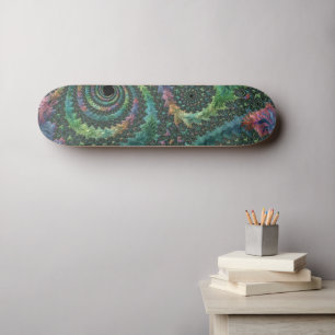 Skateboard Art fractal coloré aux tons de bijoux psychédéliqu