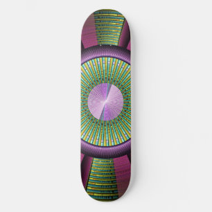 Skateboard Art Fractal Moderne Rond Et Coloré