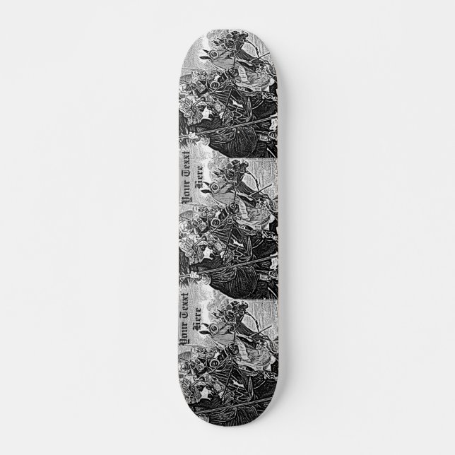 Skateboard art historique joutant de chevaux de chevaliers (Devant)