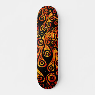 Skateboard ART motif - flammes en cercle de tatouage feu ro