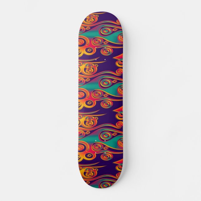 Skateboard Art Motif tatouage - flammes & cercles (Recto)
