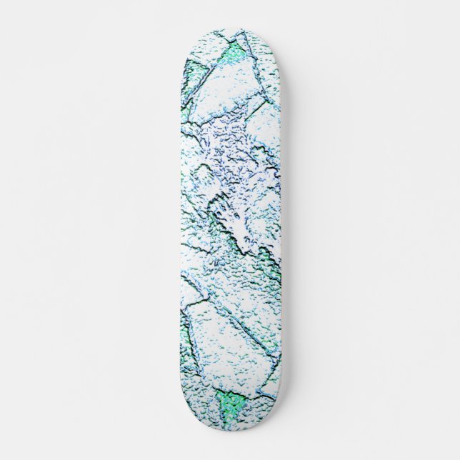 Skateboard Áspero como rocha, num misto de ciano e menta (Devant)