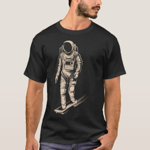 Skateboard Astronaut Riding Space Skating Spaceman T-Shirt